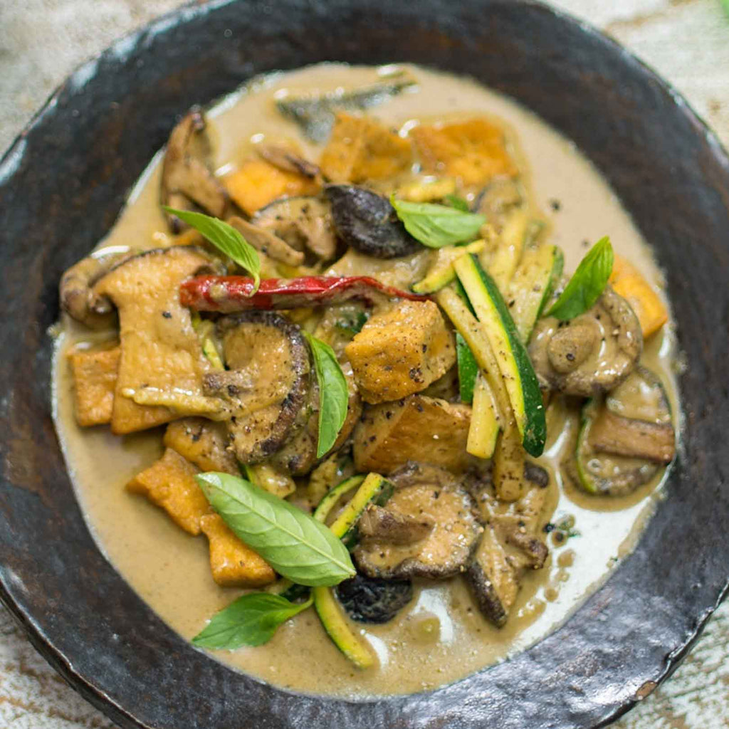 Vegetarian Mixed Mushroom, Tofu and Courgetti Thai Green Curry