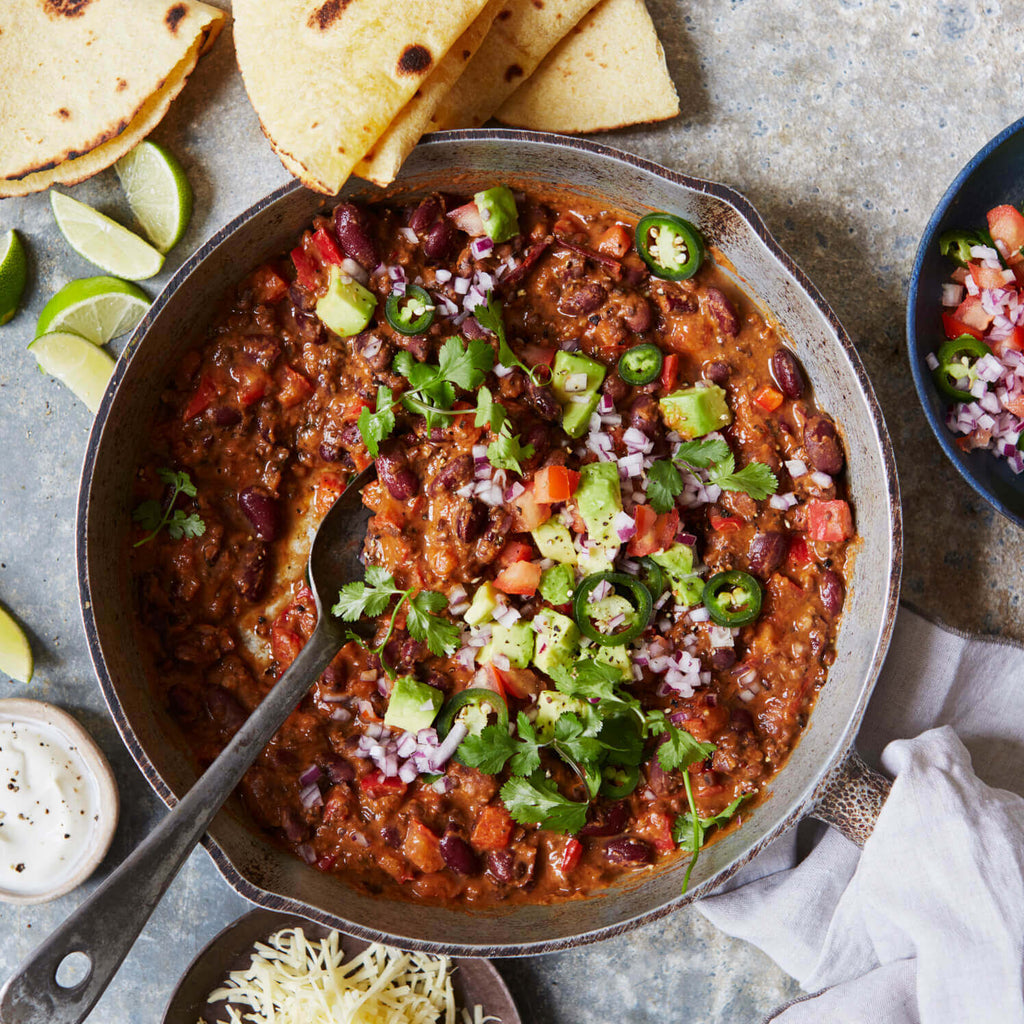 10-Minute Lentil and Bean Chilli
