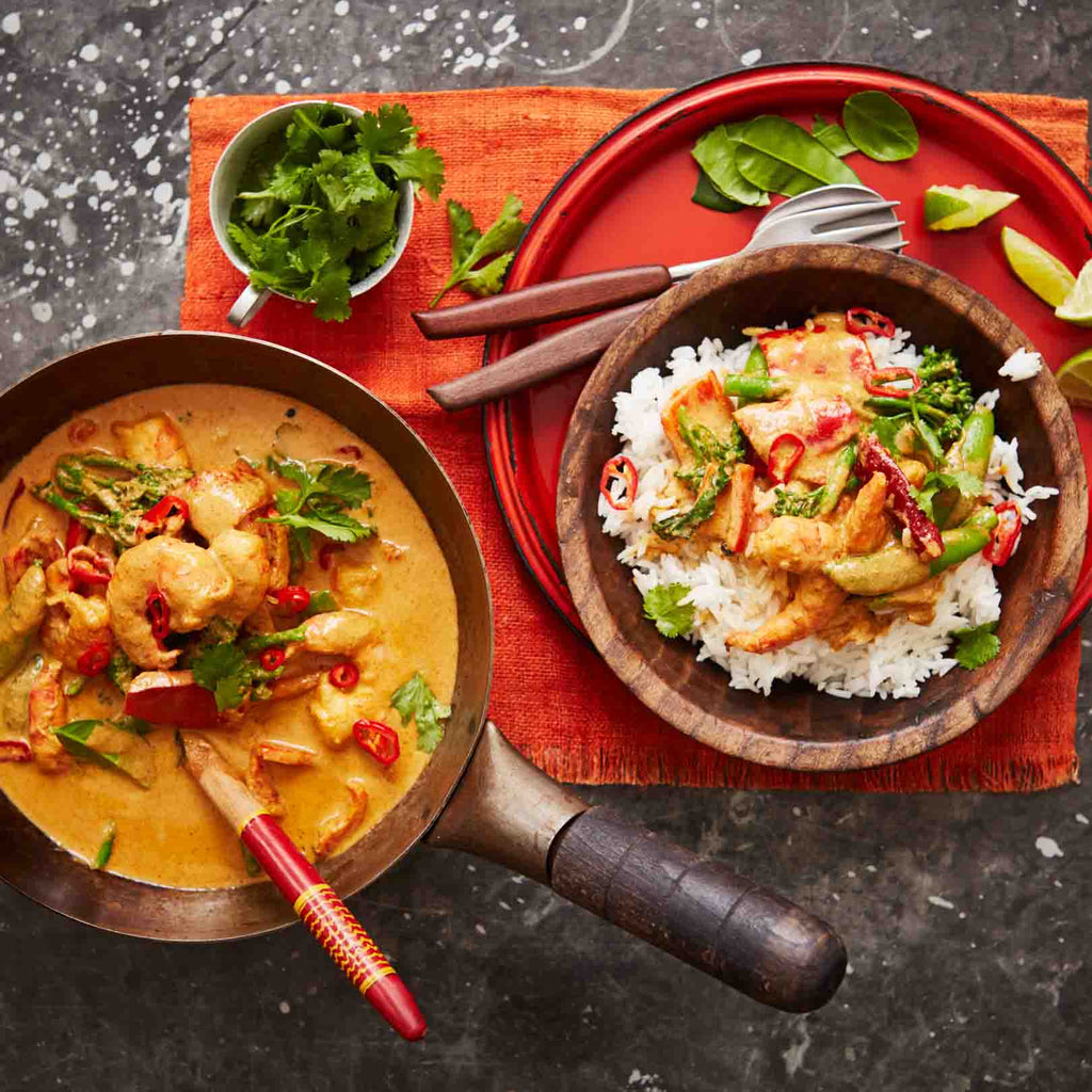 Thai Red Curry With Prawns And Green Veg