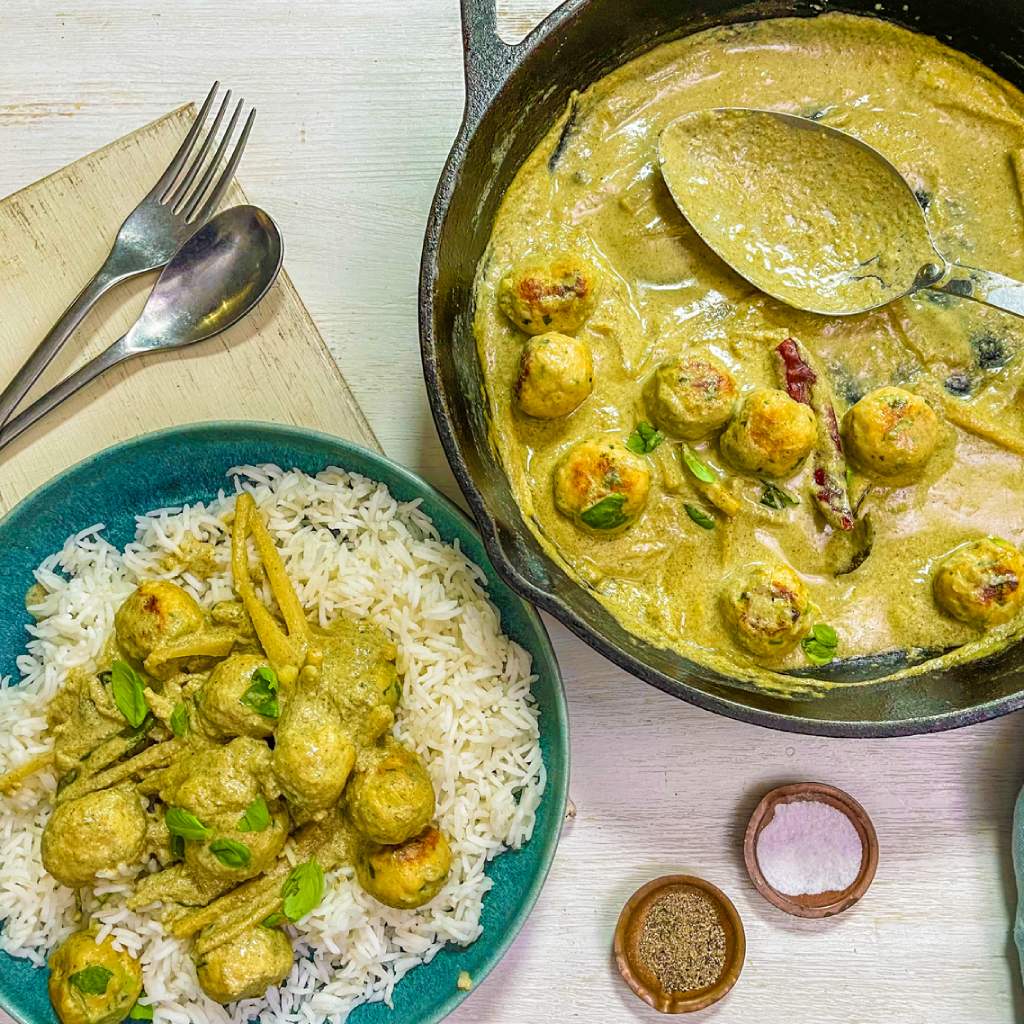 Thai-Style Chicken Meatball Green Curry