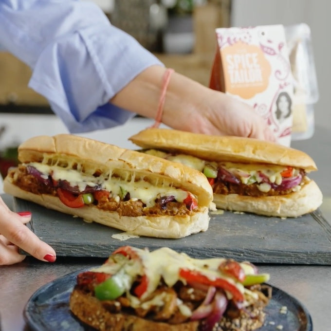 Indian Spiced Philly Cheesesteak Sandwiches